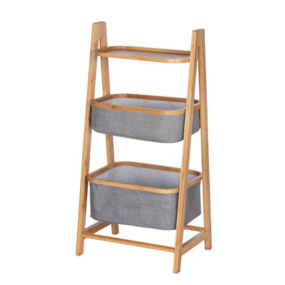 BAHARI SHELF UNIT WITH 2 BASKETS - BAMBOO