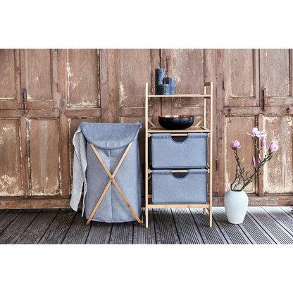 SHELF UNIT WITH 2 DRAWERS - BAHARI RANGE - BAMBOO - 34X44X96CM