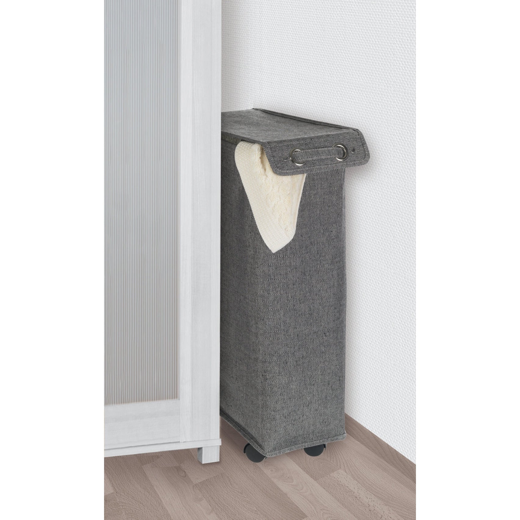 Laundry Basket 43L - With Lid - Corno Prime - Black-White