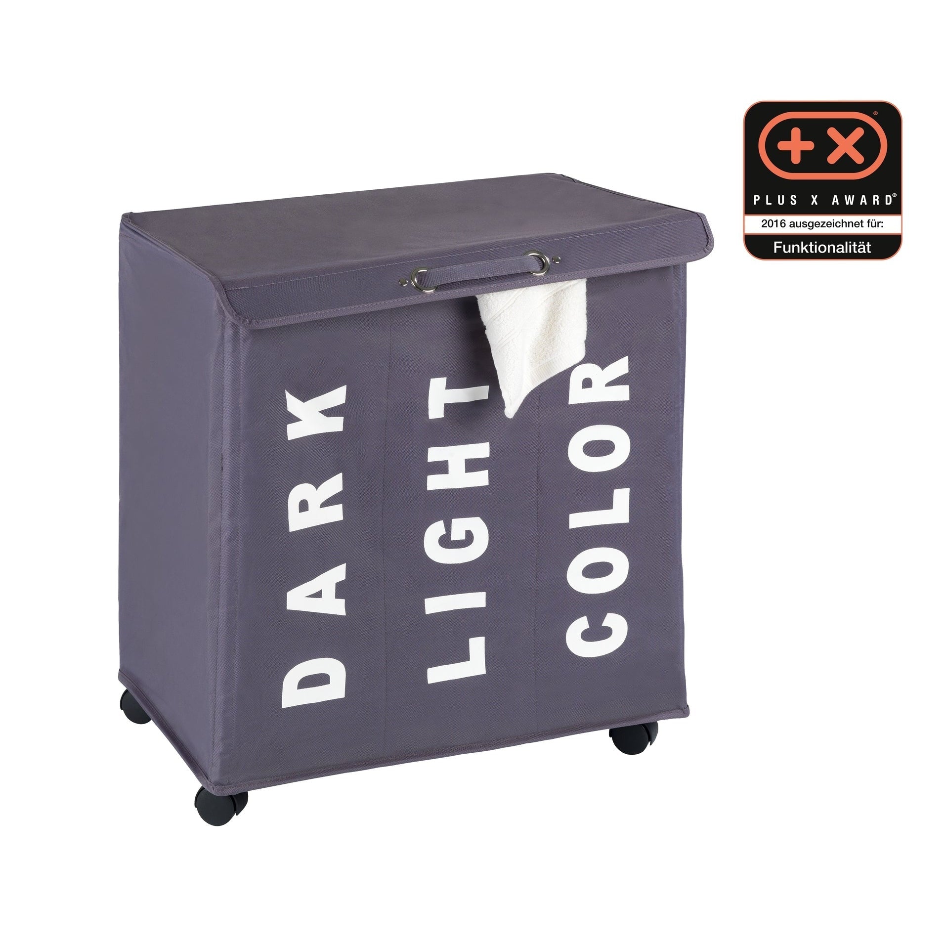 Laundry Basket 116L - 3 Compartment - Trivo - Grey