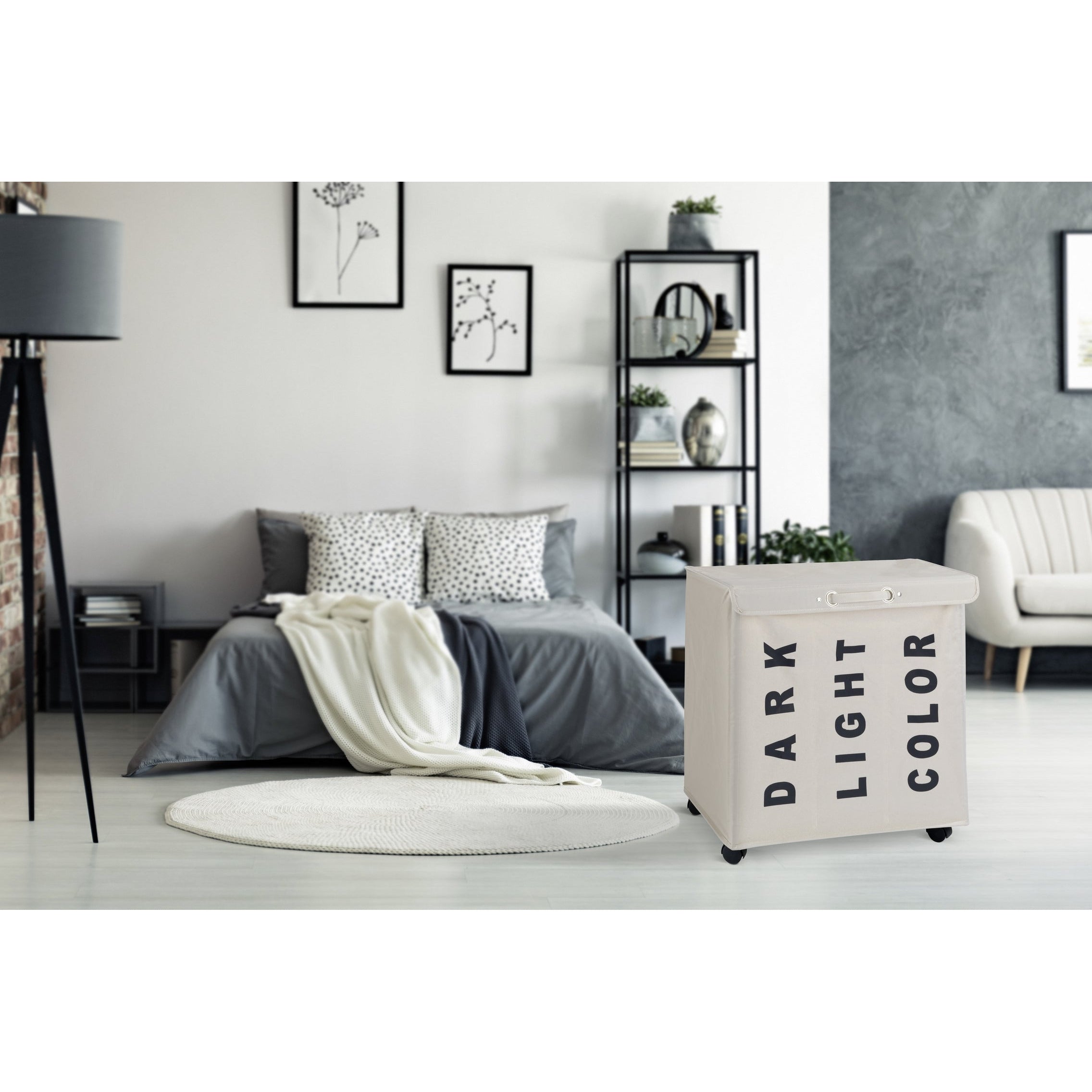 Laundry Basket 116L - 3 Compartment - Trivo - Beige