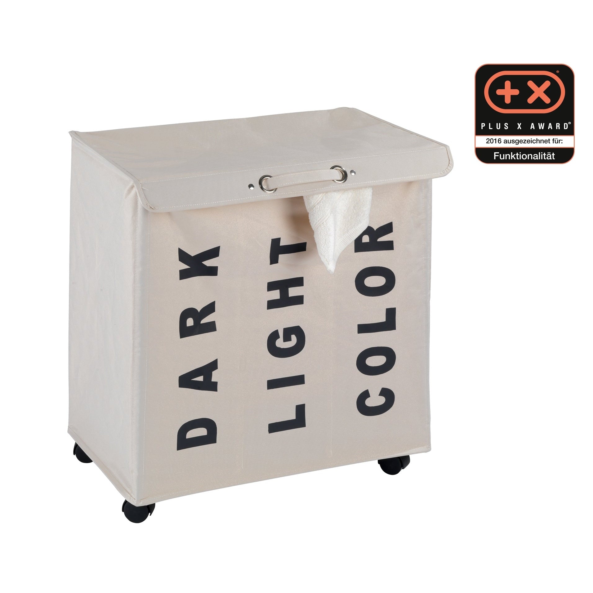 Laundry Basket 116L - 3 Compartment - Trivo - Beige