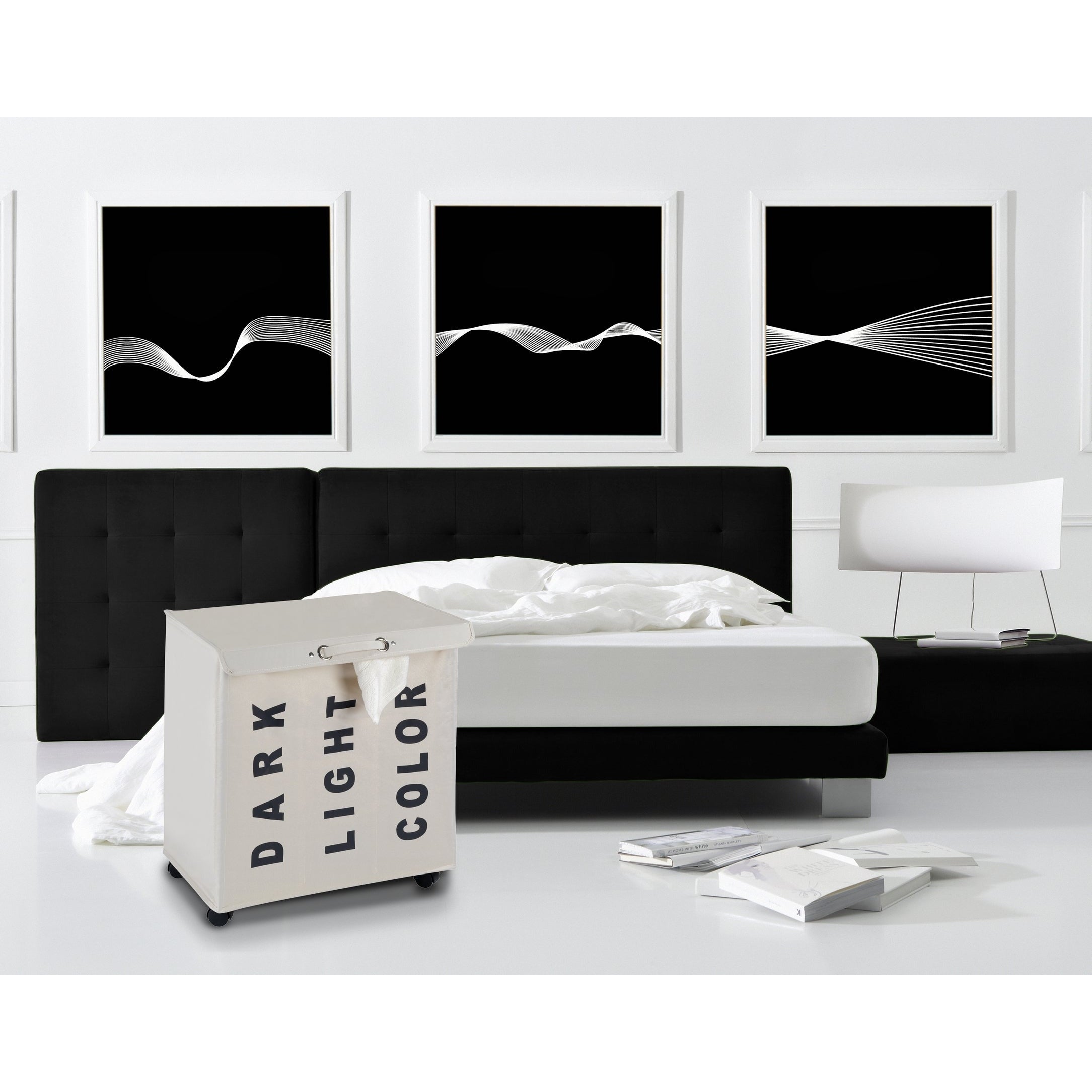 Laundry Basket 116L - 3 Compartment - Trivo - Beige