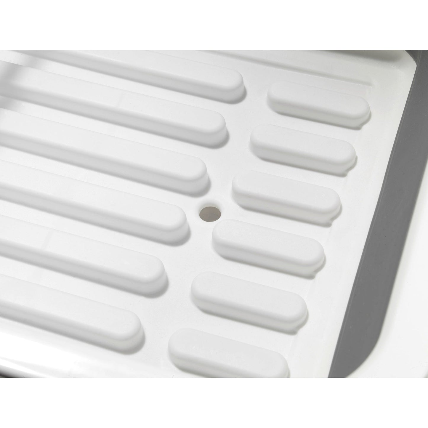 DISH RACK FOLDABLE SILICONE - 36X13X31 - WHITE/GREY