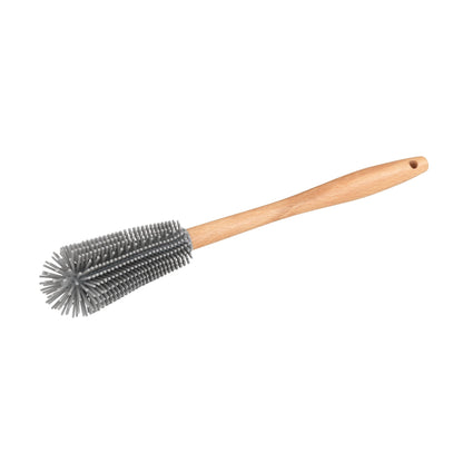 WASHING-UP BRUSH - SILICONE & BEECHWOOD - GREY