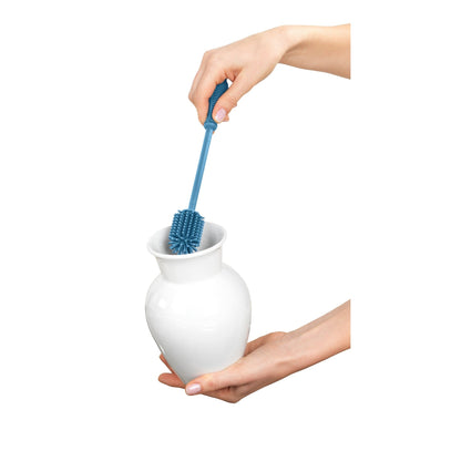 WASHING-UP & BOTTLE BRUSH - SILICONE - 25CM - BLUE