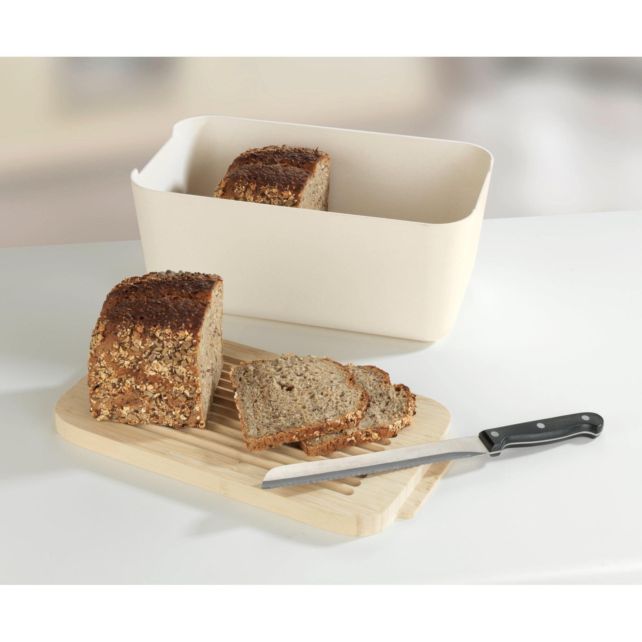 Derry Bread Box - Bamboo Lid & Integrated Cutting Board