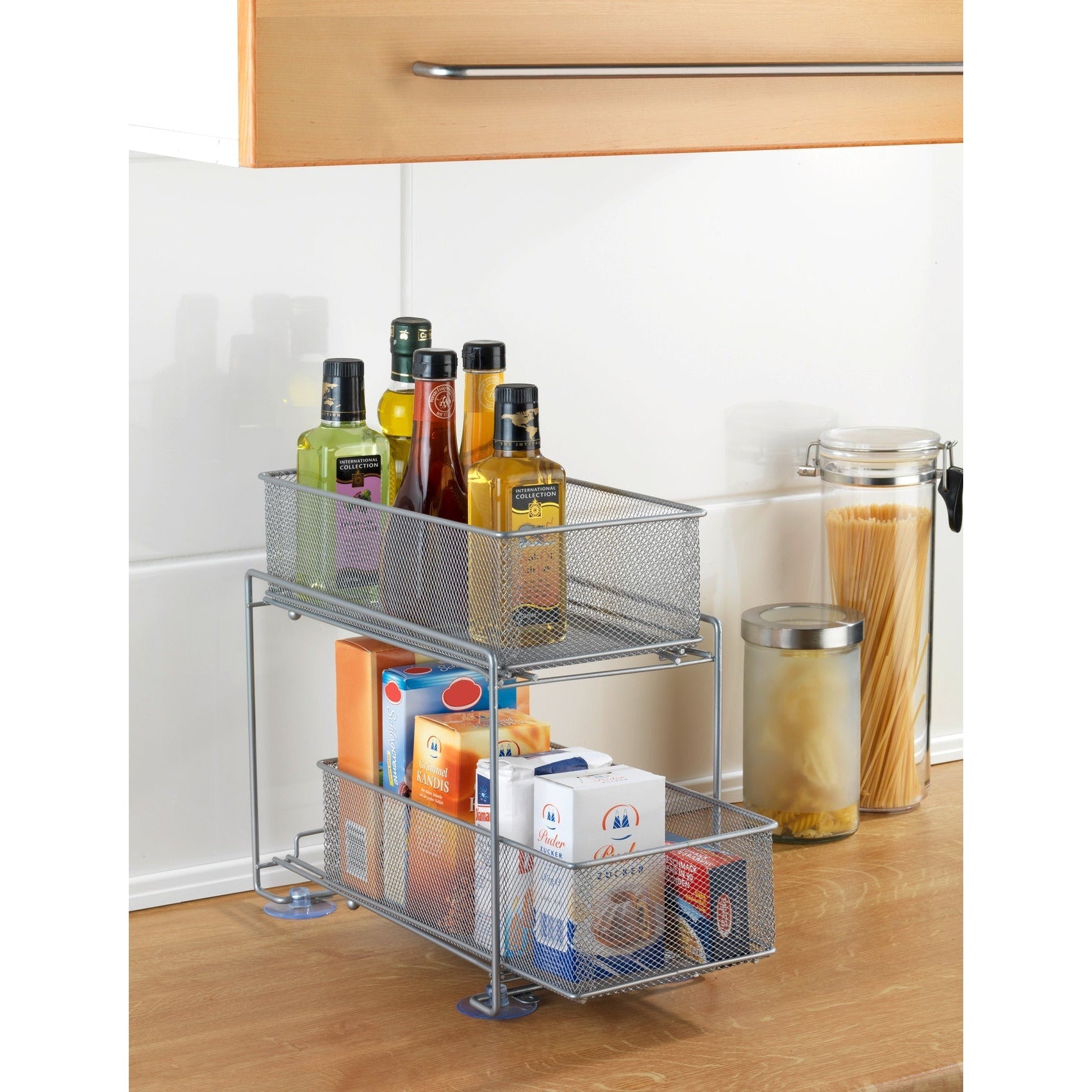 2 Drawer & Counter Storage Stand - Metal - Gioma