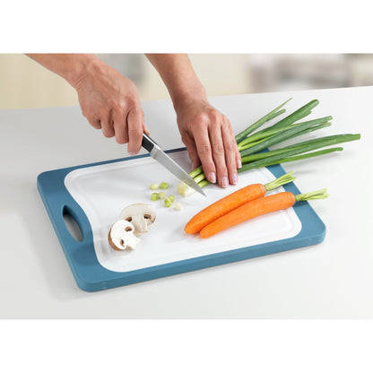 WENKO -DOUBLE SIDED CUTTING BOARD - BAMBOO & PP - 33X23 - ANTI-SLIP TPE - BLUE