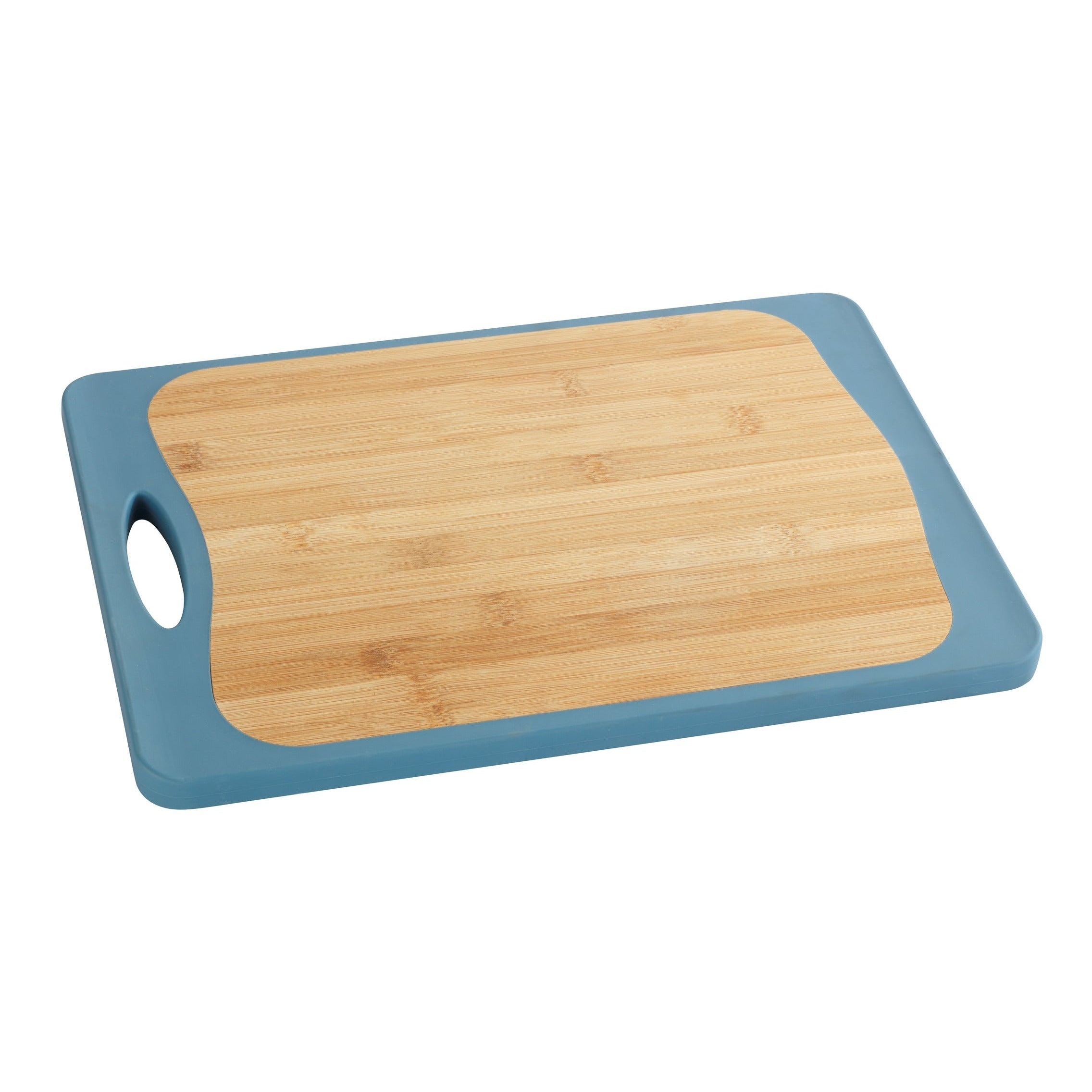 Double Sided Cutting Board - Bamboo & Pp - 33X23 - Anti-Slip Tpe - Blue