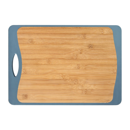 WENKO -DOUBLE SIDED CUTTING BOARD - BAMBOO & PP - 33X23 - ANTI-SLIP TPE - BLUE