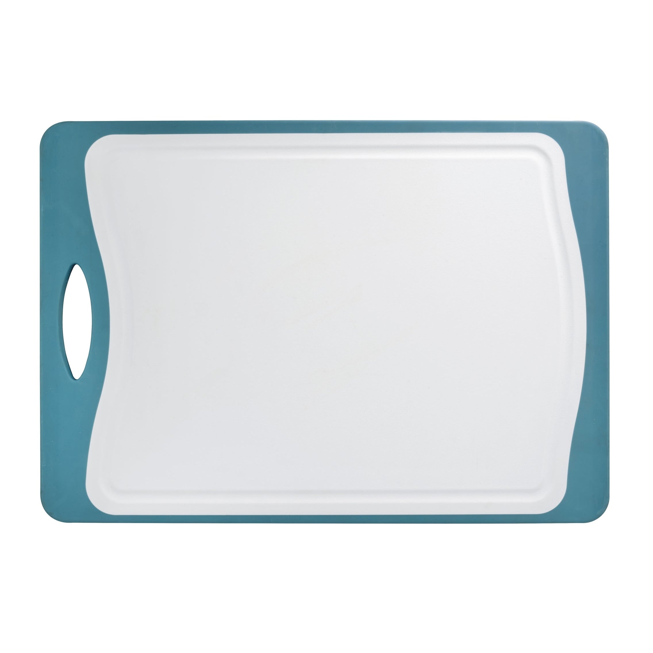 Double Sided Cutting Board - Bamboo & Pp - 33X23 - Anti-Slip Tpe - Blue