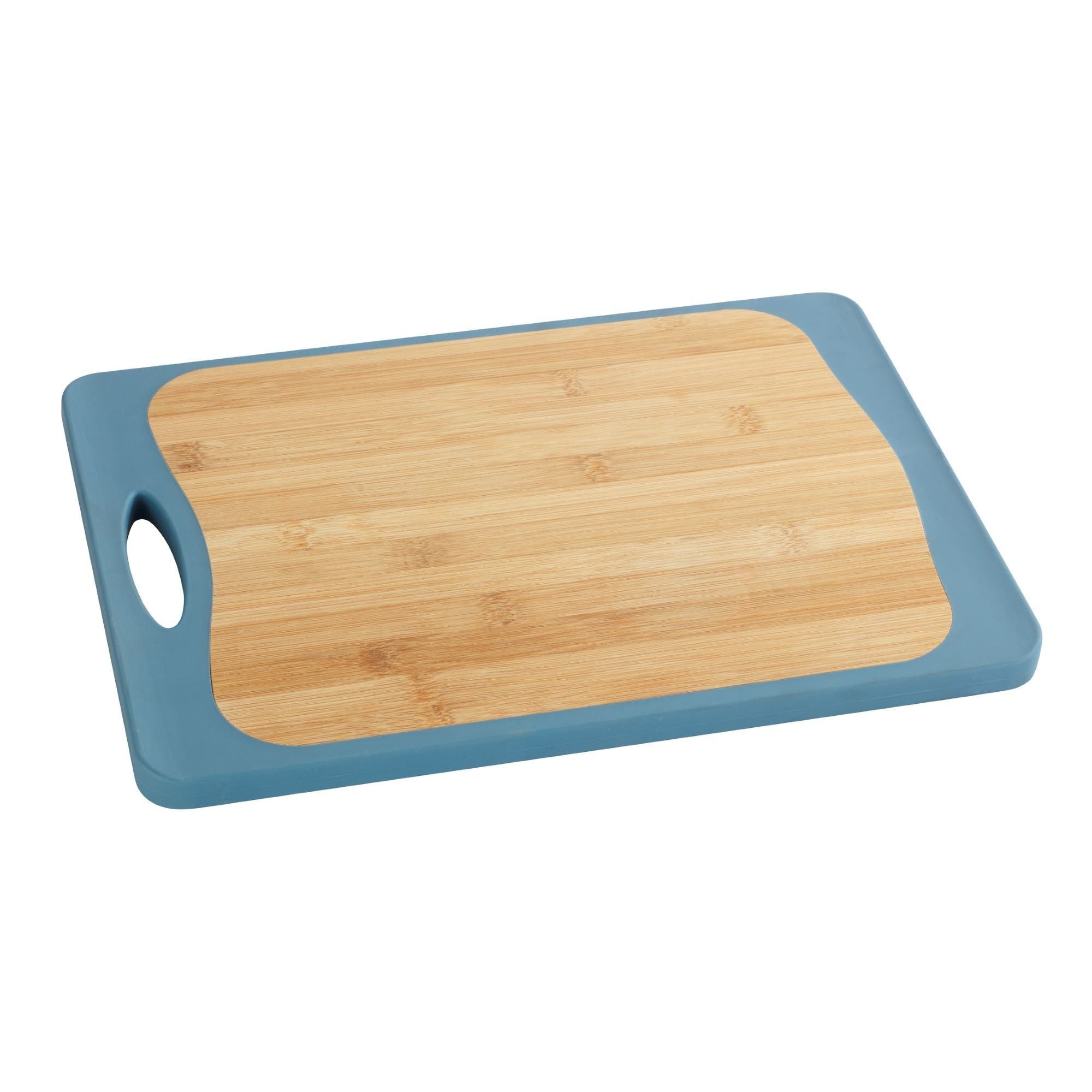 Double Sided Cutting Board - Bamboo & Pp - 33X23 - Anti-Slip Tpe - Blue