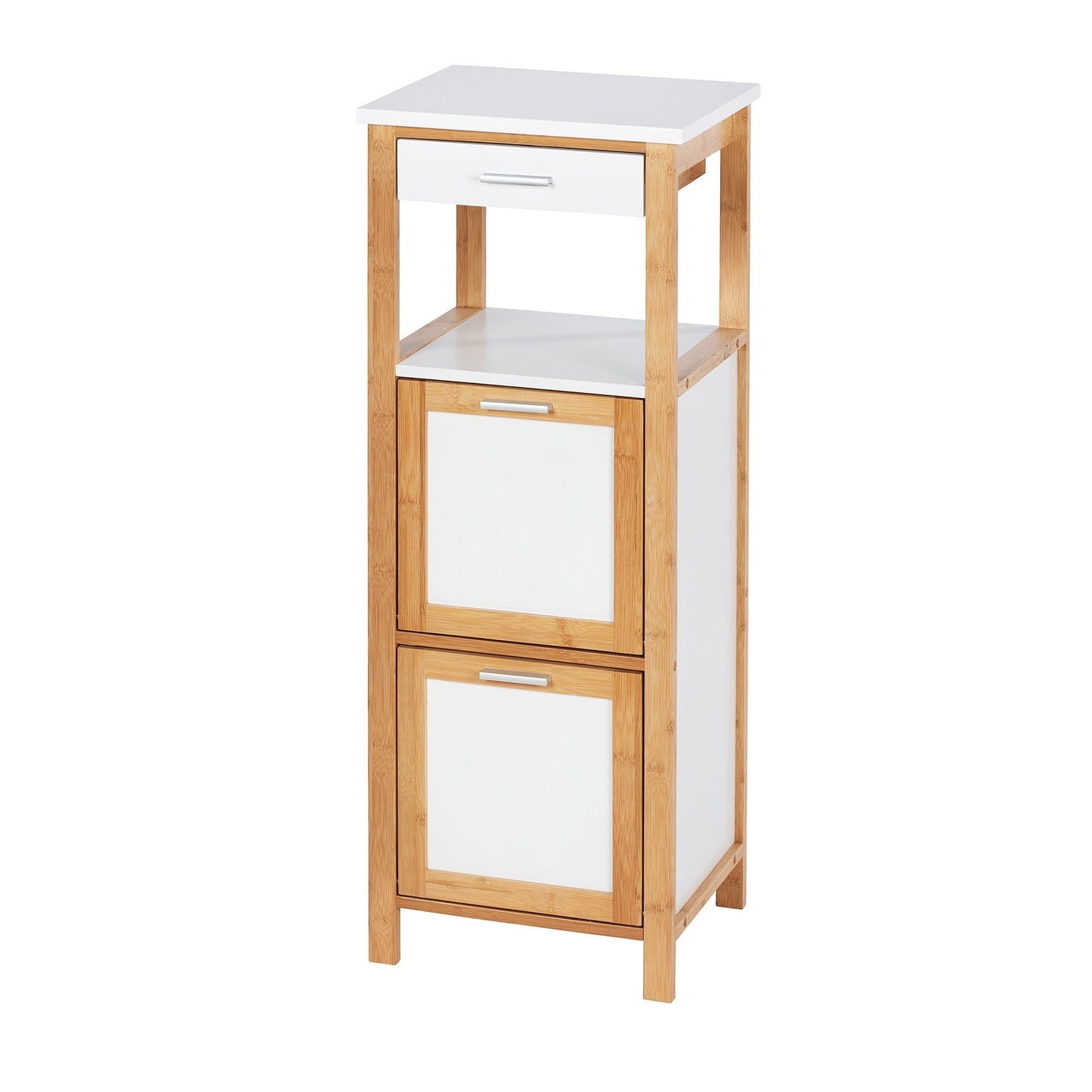 SHELVING UNIT W/ 2 COMPARTMENTS + DRAWER - FINJA RANGE - BAMBOO