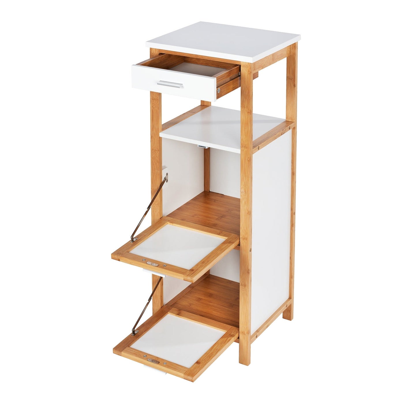 SHELVING UNIT W/ 2 COMPARTMENTS + DRAWER - FINJA RANGE - BAMBOO