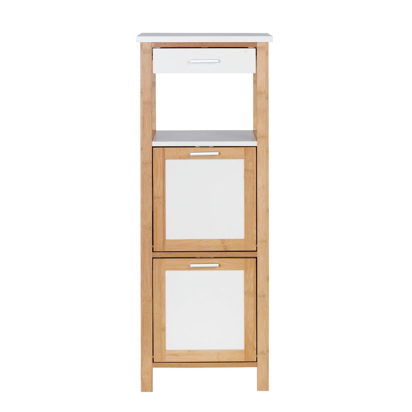 SHELVING UNIT W/ 2 COMPARTMENTS + DRAWER - FINJA RANGE - BAMBOO