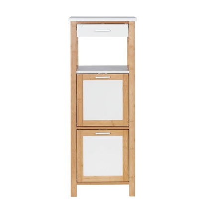 SHELVING UNIT W/ 2 COMPARTMENTS + DRAWER - FINJA RANGE - BAMBOO