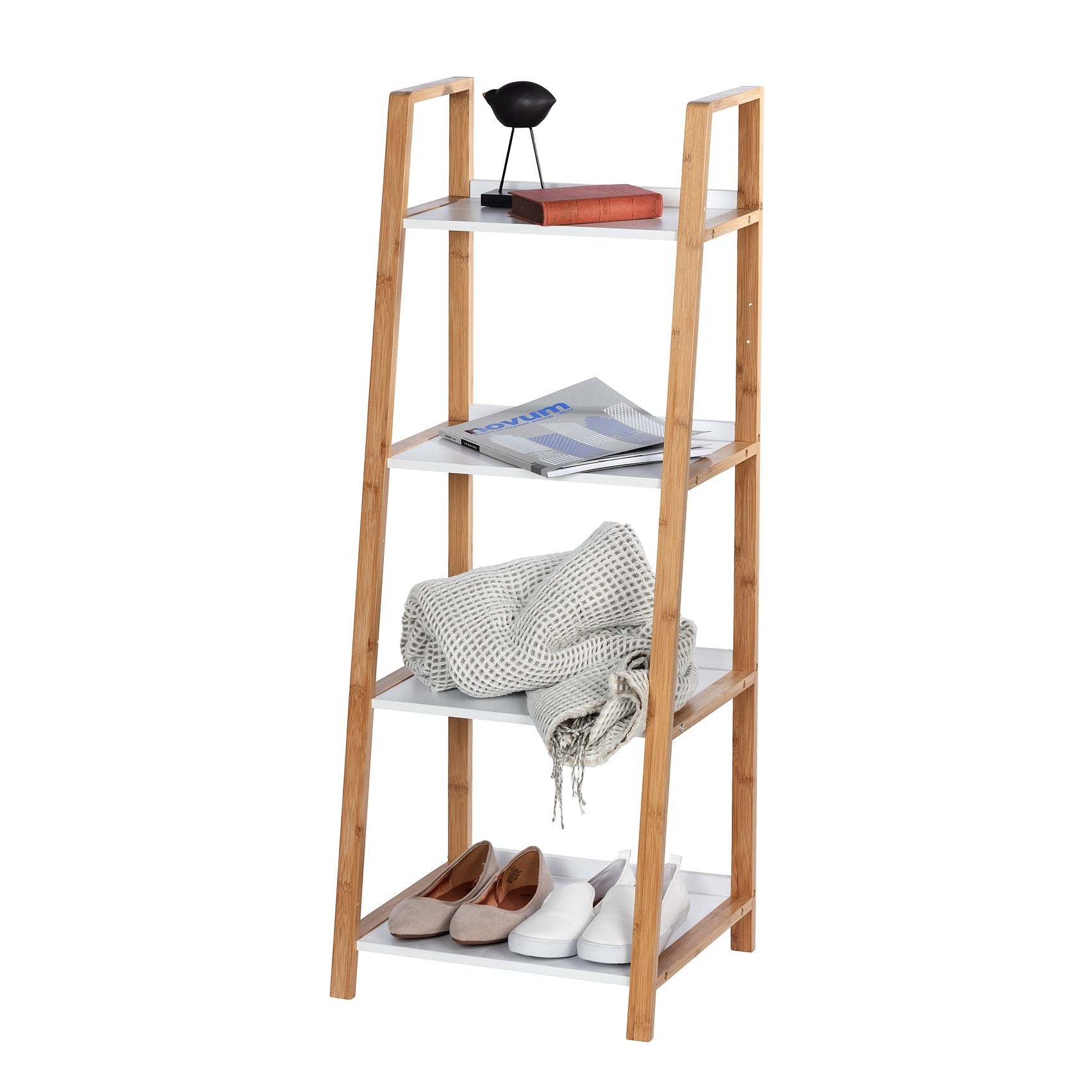 4-Tier Shelving Unit - Finja - Bamboo