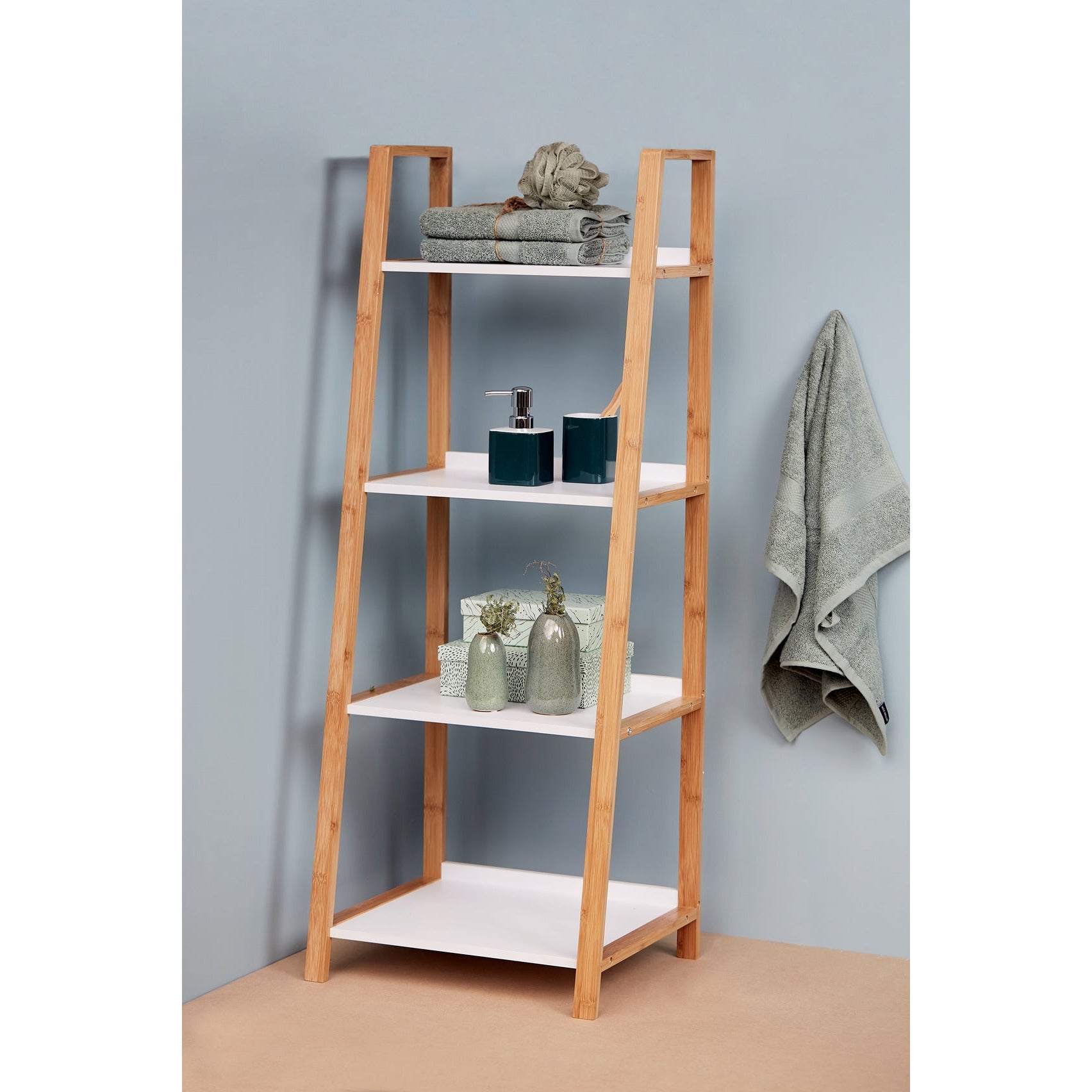 4-Tier Shelving Unit - Finja - Bamboo