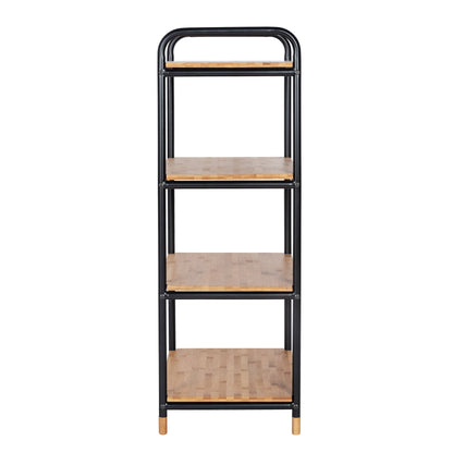 4-TIER SHELVING UNIT - LOFT RANGE - BAMBOO & METAL