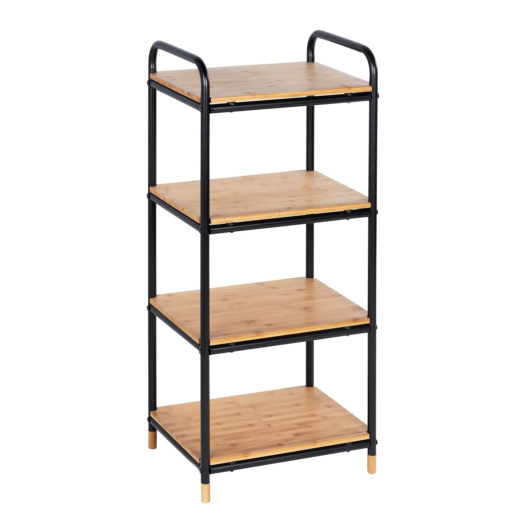 4-Tier Shelving Unit - Loft - Bamboo & Metal