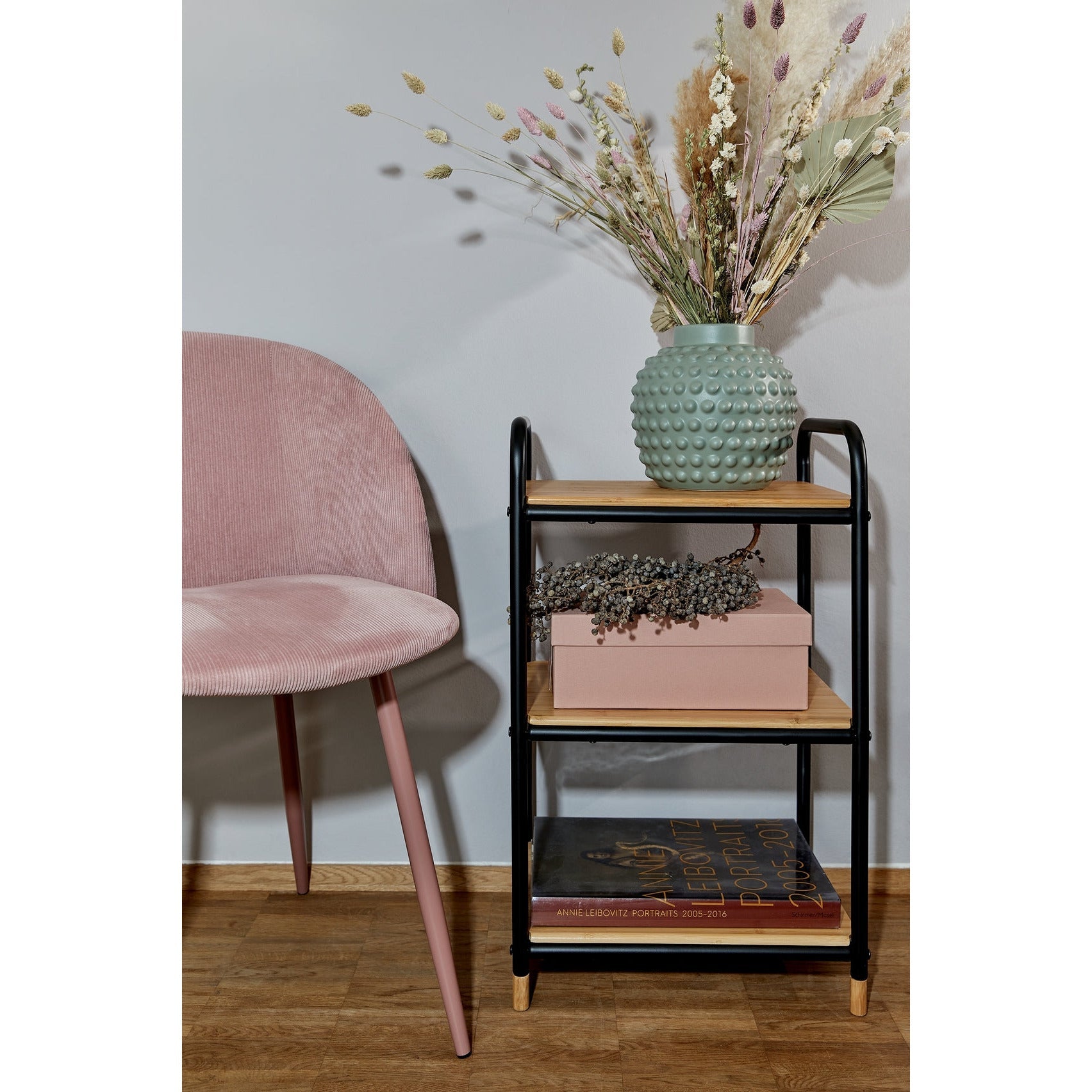 3-Tier Shelving Unit - Loft - Metal & Bamboo