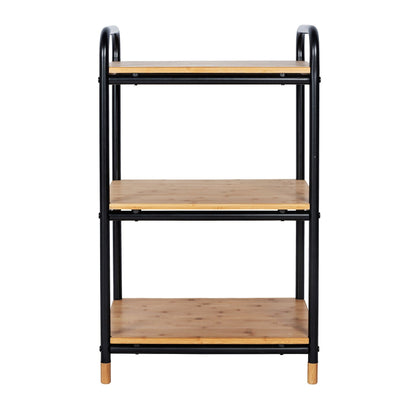 3-TIER SHELVING UNIT - LOFT - METAL & BAMBOO