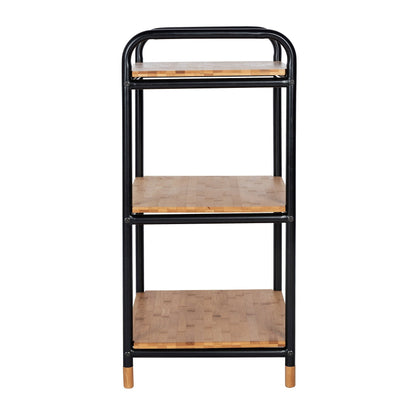 3-TIER SHELVING UNIT - LOFT - METAL & BAMBOO