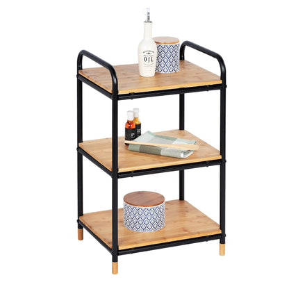 3-TIER SHELVING UNIT - LOFT - METAL & BAMBOO