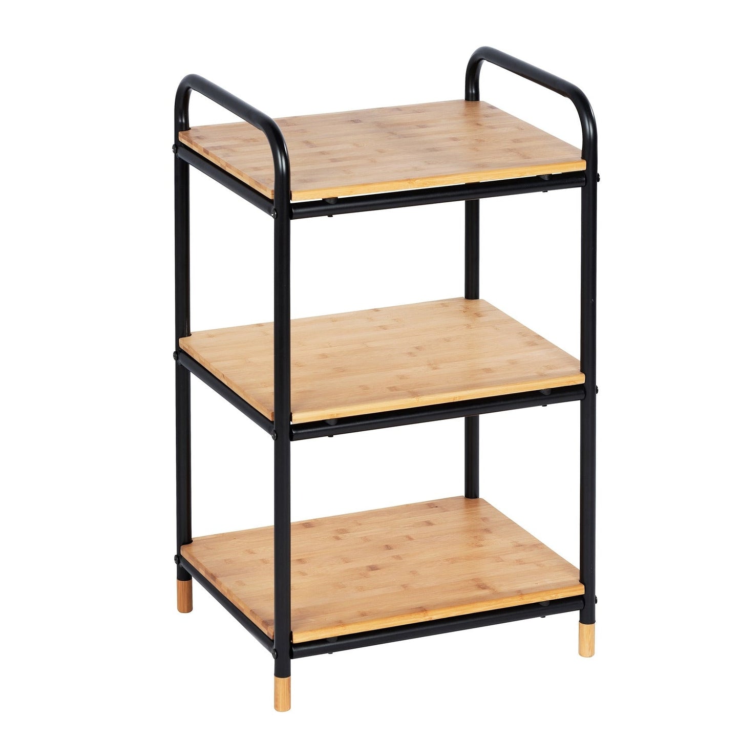 3-TIER SHELVING UNIT - LOFT - METAL & BAMBOO