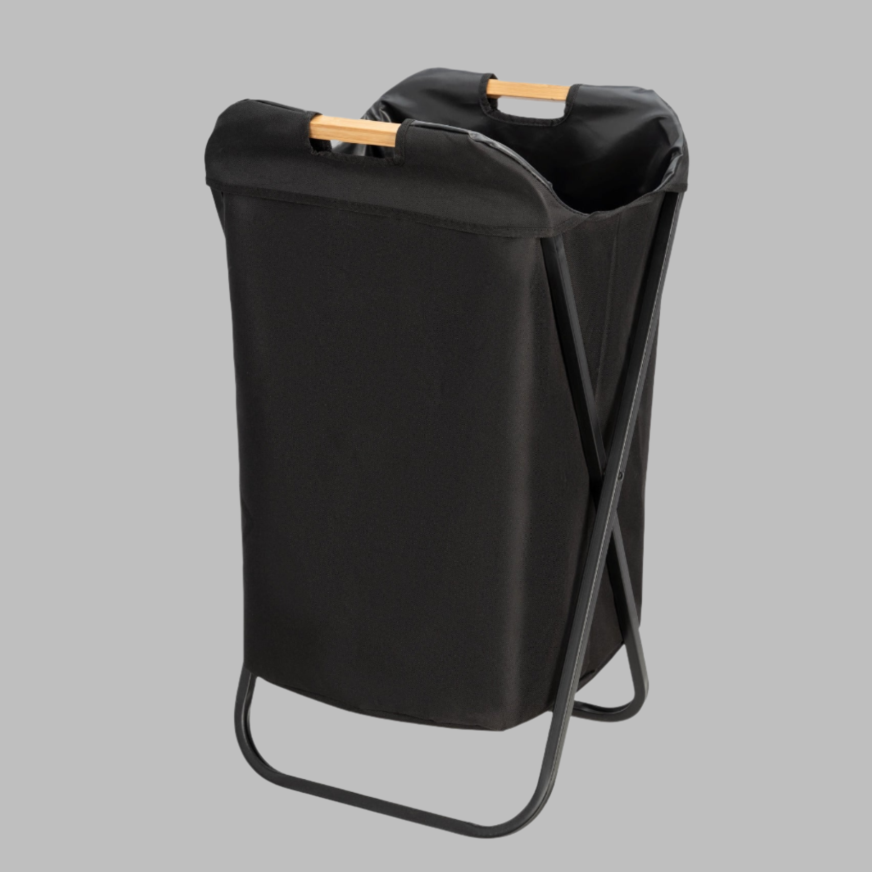 Laundry Basket 72L - Foldable Frame - Loft - Black