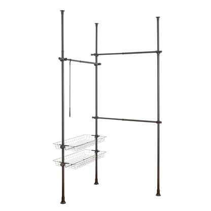 CLOTHING ORGANIZER  - ADJUSTABLE TELESCOPIC SYSTEM - HERKULES - DUO BLACK