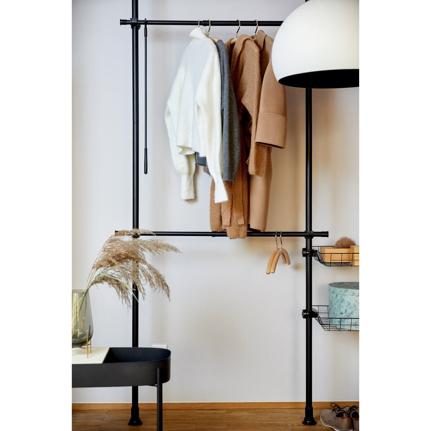 CLOTHING ORGANIZER - ADJUSTABLE TELESCOPIC SYSTEM - HERKULES - BASIC BLACK