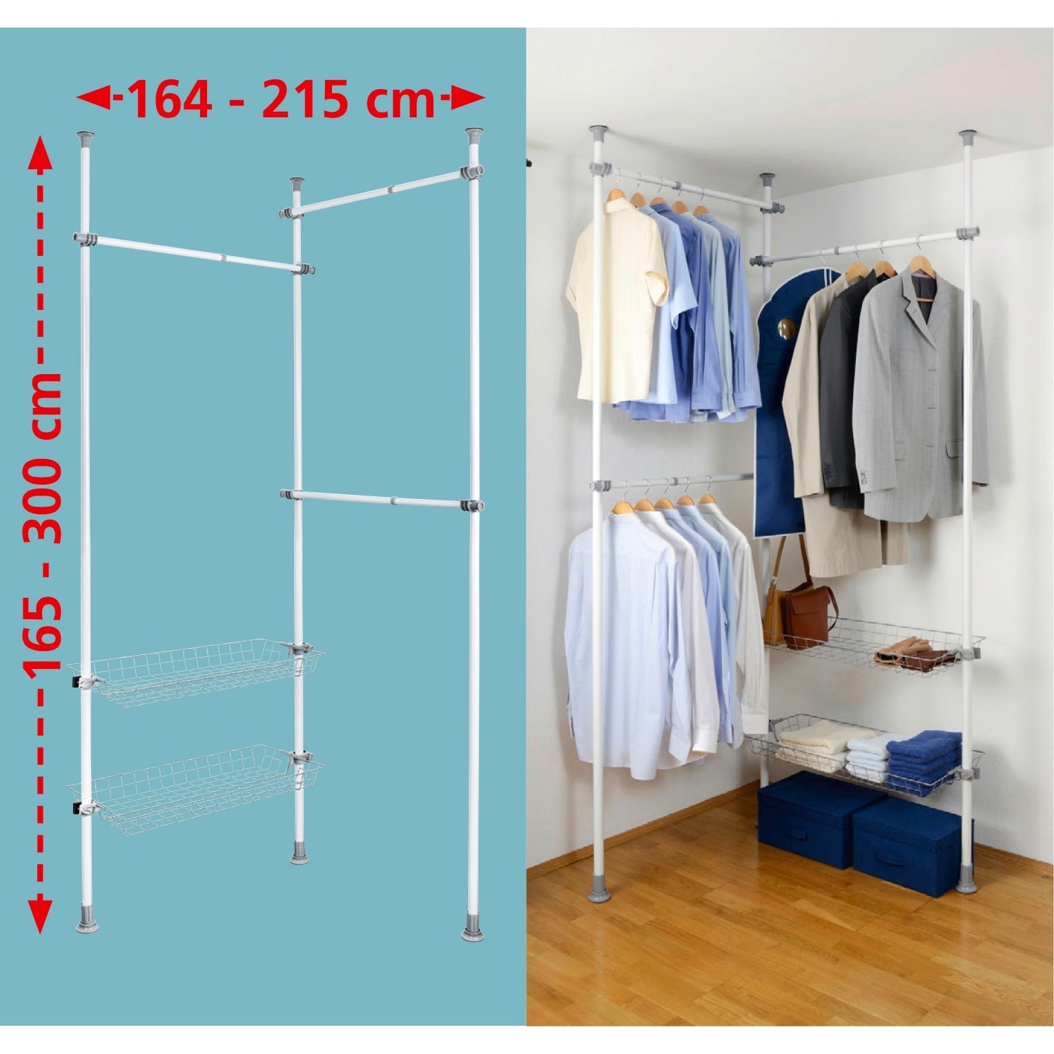 Herkules Duo Telescopic Clothes Rack System