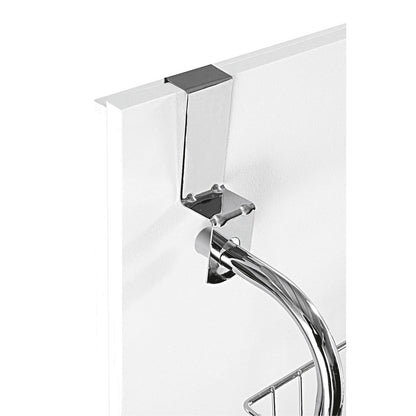 DOOR-MOUNTED HANGING RACK WITH 2 SHELVES & 6 HOOKS