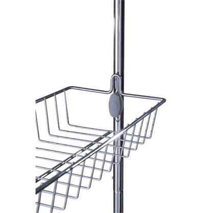 DOOR-MOUNTED HANGING RACK WITH 2 SHELVES & 6 HOOKS