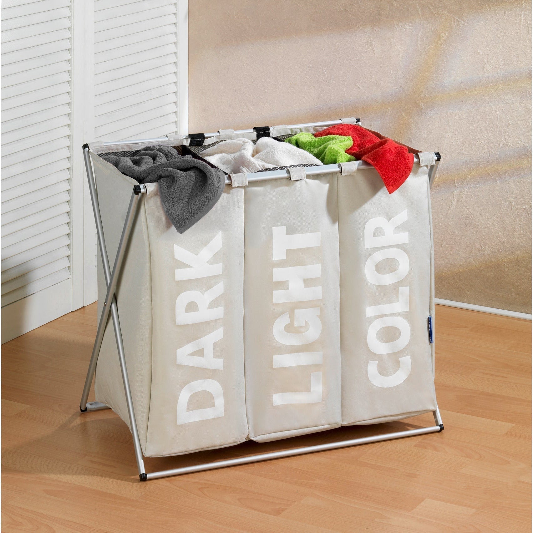 Laundry Basket 130L - 3x43L 3-Section - Trio - Beige