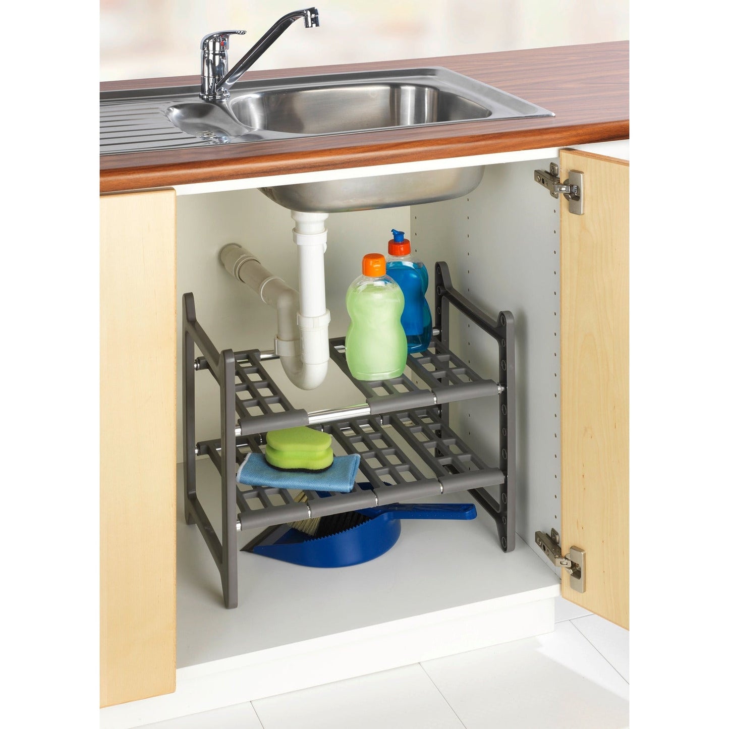 UNDER SINK IN-CABINET ORGANIZER SHELF - FLEXI 45-80 CM