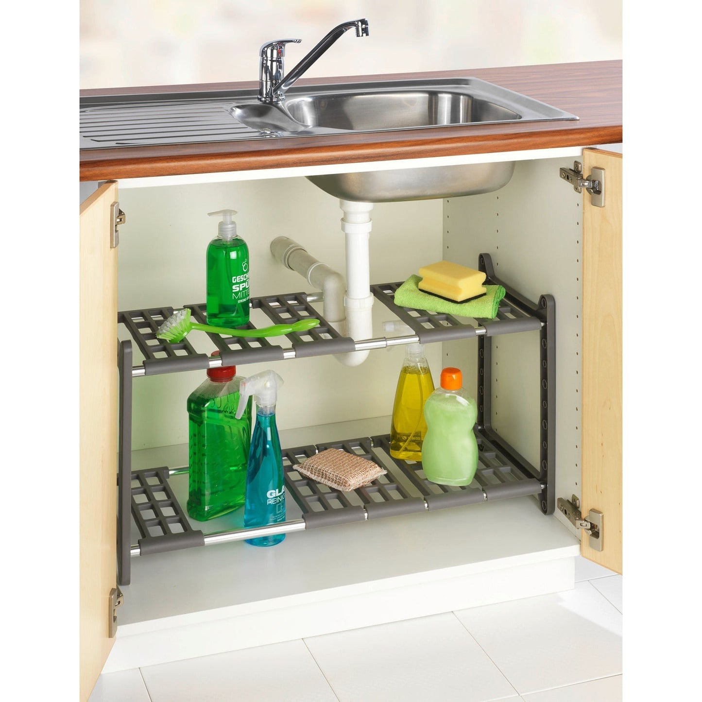 UNDER SINK IN-CABINET ORGANIZER SHELF - FLEXI 45-80 CM