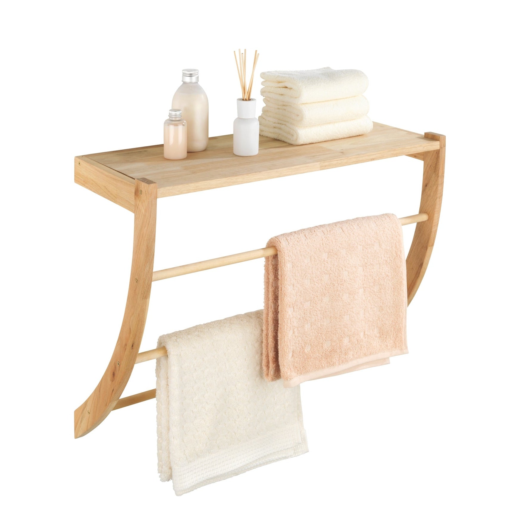 1-Shelf 3-Rail Wall Rack - Norway - Walnut