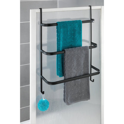 3-BAR OVER-DOOR TOWEL RAIL - IRPINIA - MATTE BLACK STEEL