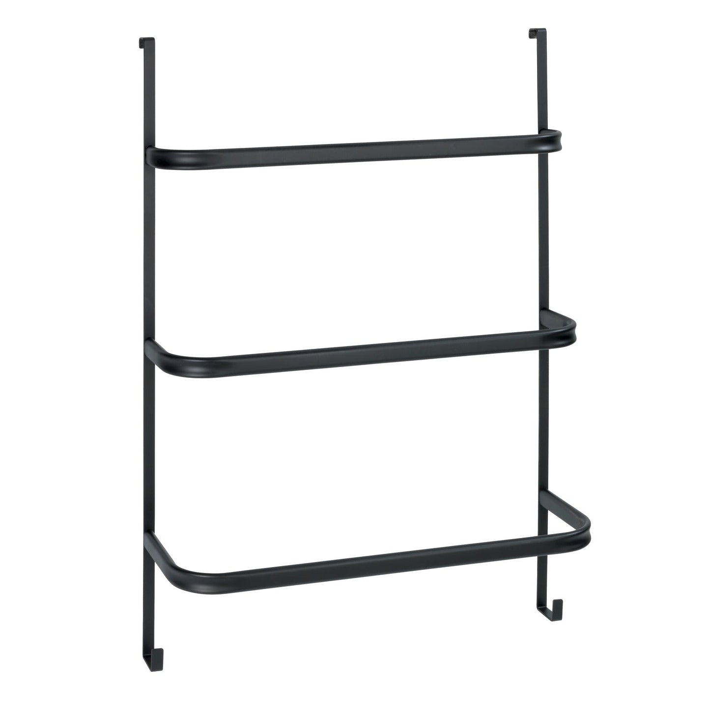 3-BAR OVER-DOOR TOWEL RAIL - IRPINIA - MATTE BLACK STEEL