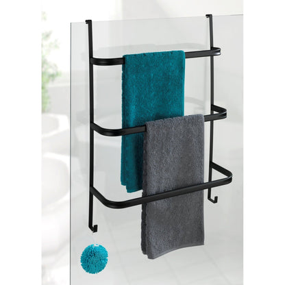 3-BAR OVER-DOOR TOWEL RAIL - IRPINIA - MATTE BLACK STEEL