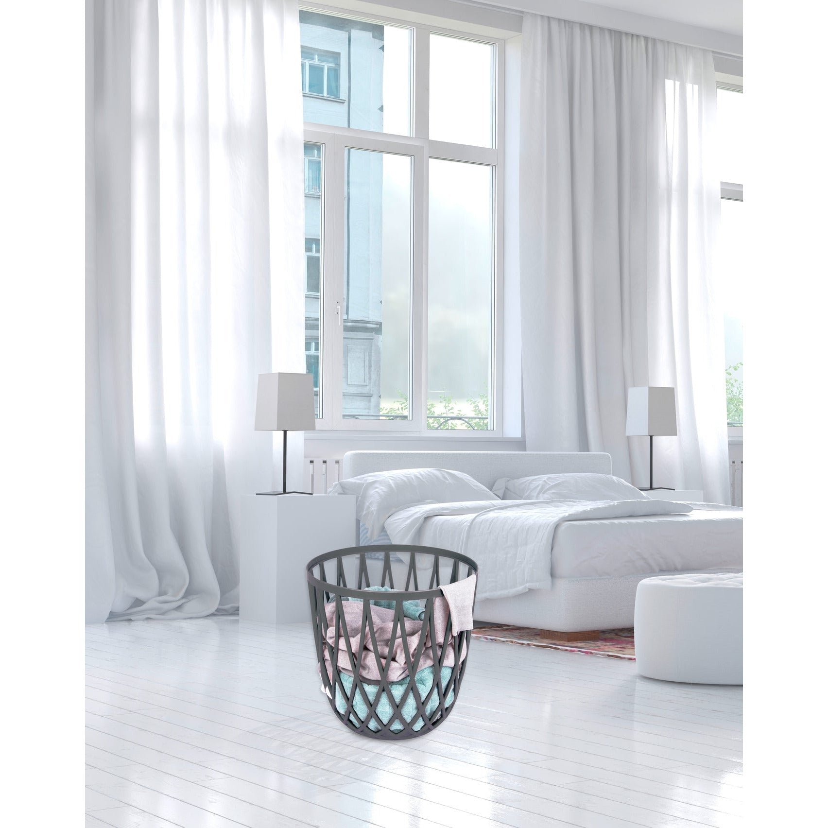 Bathroom Stool / Laundry Basket - Omio - Anthracite