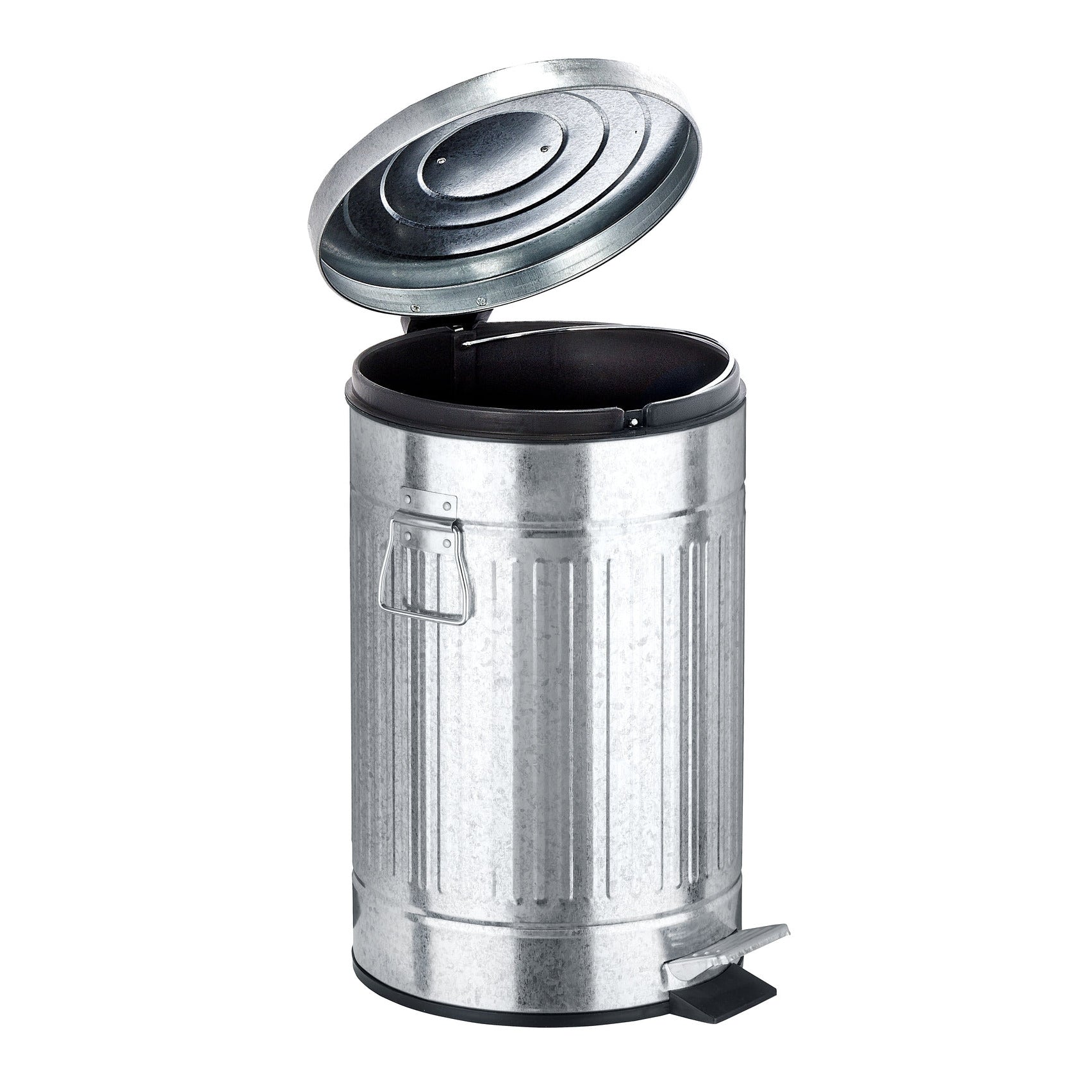 12L Pedal Bin - New York Retro - Metal - Silver