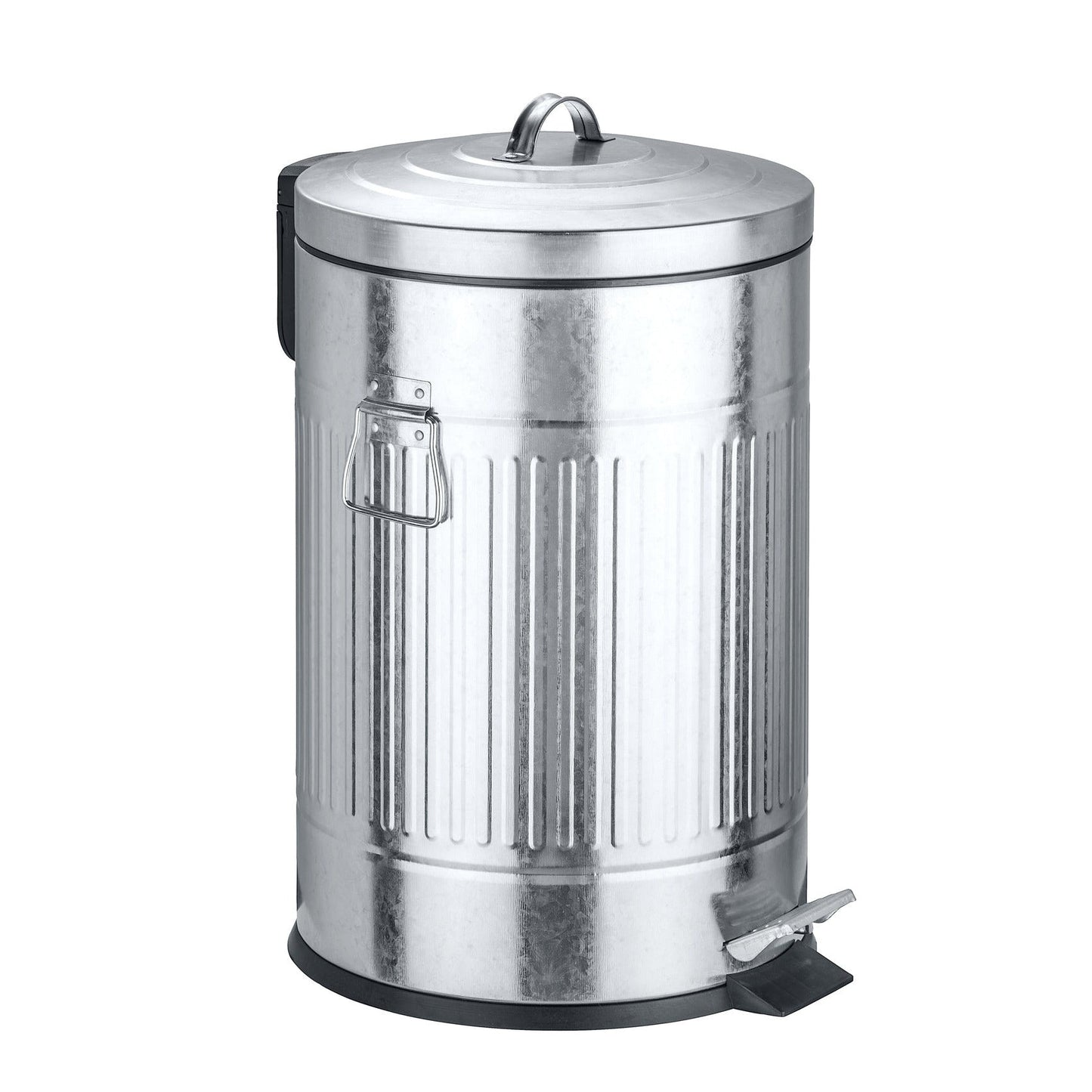 20L PEDAL BIN - NEW YORK RETRO STYLE - EASY CLOSE - SILVER