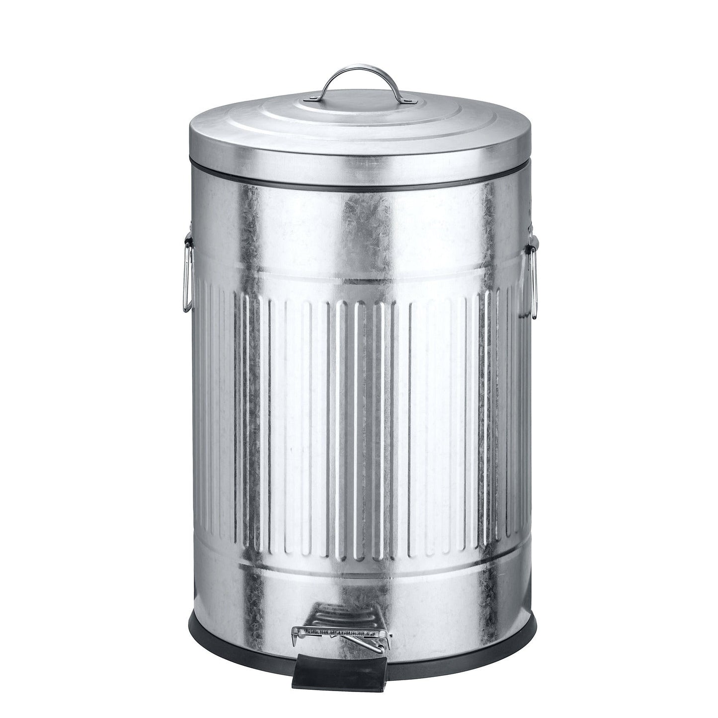 20L PEDAL BIN - NEW YORK RETRO STYLE - EASY CLOSE - SILVER