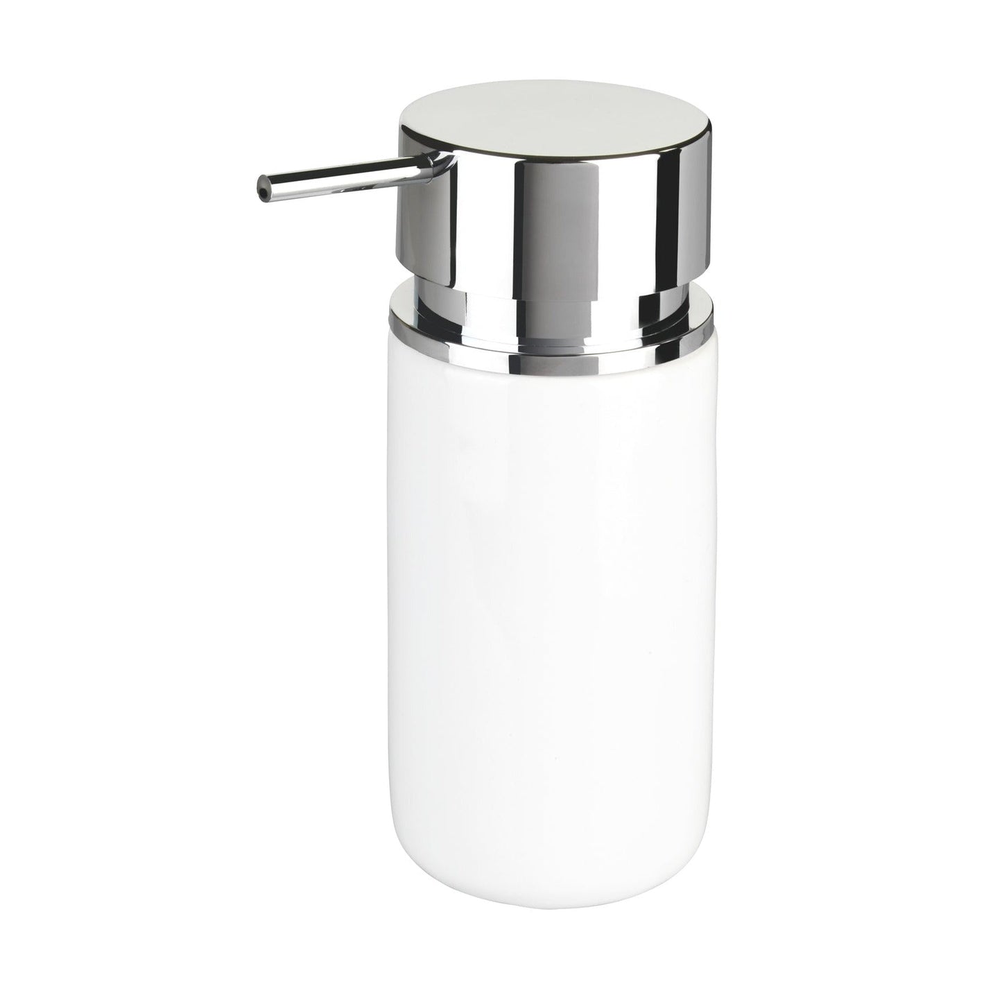 SOAP DISPENSER - SILO - CERAMIC - WHITE / CHROME