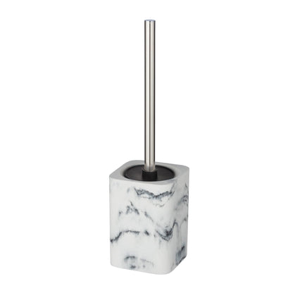 TOILET BRUSH - DESIO - MARBLE-LOOK POLYRESIN - WHITE/GREY