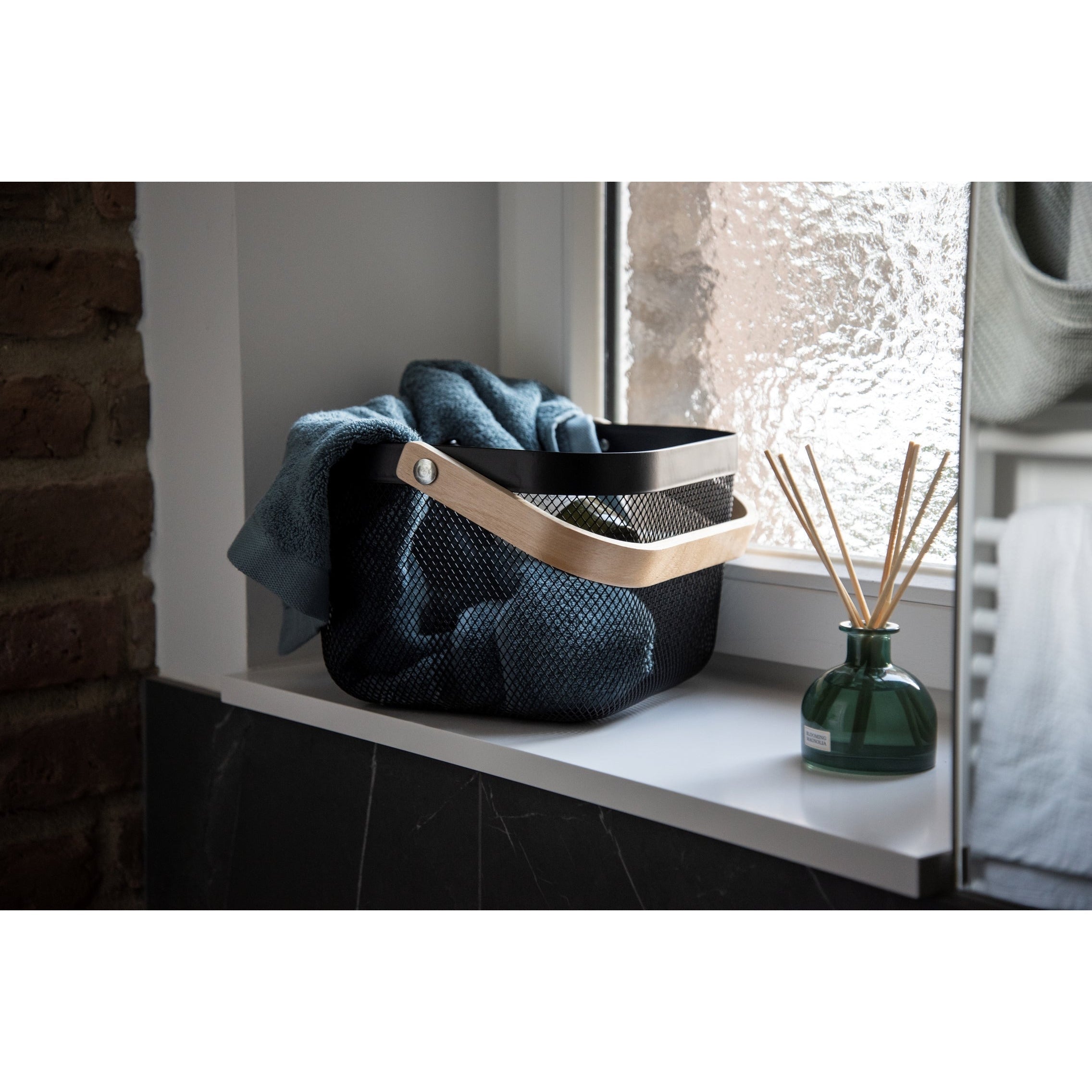Bathroom Basket - Padua Range - Bamboo / Steel